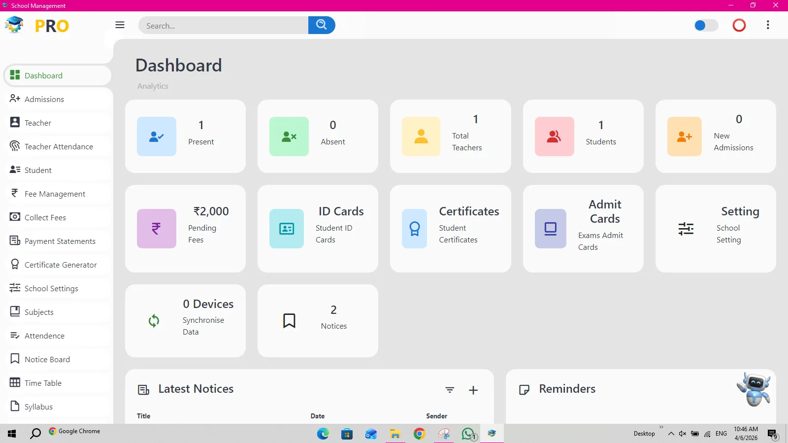 Windows Desktop Dashboard
